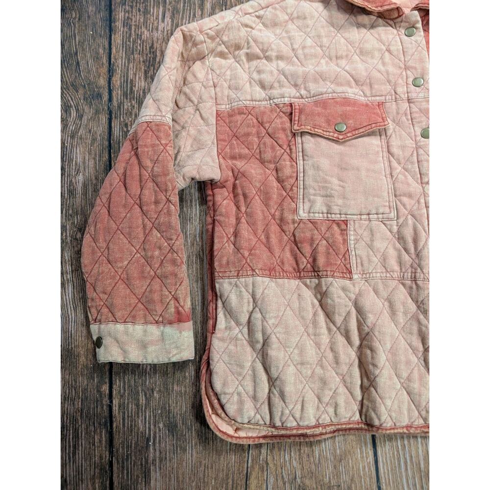 Oli & Hali Women's Patchwork Color Block Snap Jacket Pink Size Small Quilted - Picture 5 of 15